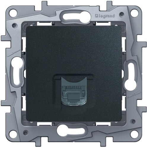 Розетка компьютерная без рамки Legrand Etika 1-м. RJ45 5e антрацит картинка